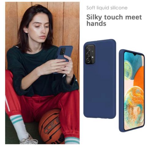 product_image_name-Generic-Silicone Soft Back Cover Case for Samsung Galaxy A23 4G and Samsung Galaxy A23 5G (Silicone Blue)-2