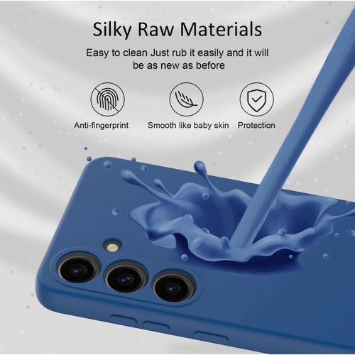 product_image_name-Generic-Galaxy S24 5g, Liquid Silicone Case for Galaxy S24 2024 (6.2 inch) Shockproof Protective Soft Rubber Samsung Galaxy s24 6.2 Silicone case, Blue -4