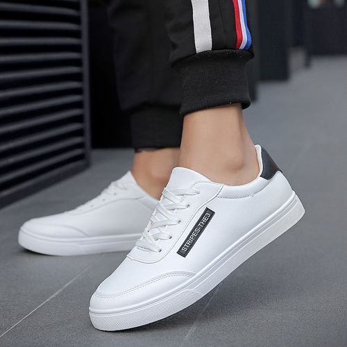 Shop Men s Sneakers White Canvas Shoes White Black Jumia Uganda