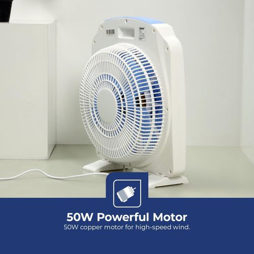 product_image_name-Geepas-12'' Box Fan - 3 Speed, 60 Minutes Timer -Child Safe Personal Desk Fan with Powerful Copper Motor - Ideal for Office, & Home-Multi-5