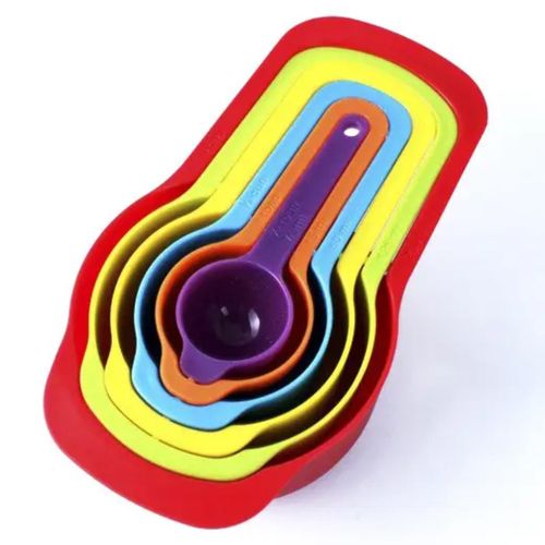 product_image_name-Generic-6pcs Rainbow plastic measuring cups - multicolor -1