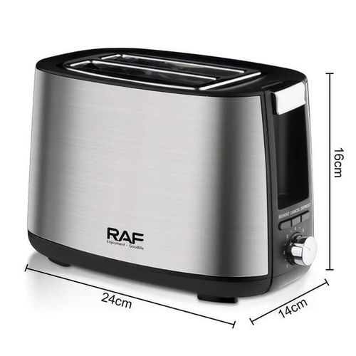 product_image_name-RAF- Automatic Electric Bread Machine Sandwich 2 slice Smart Toaster Breakfast Bread Toaster- Silver-2