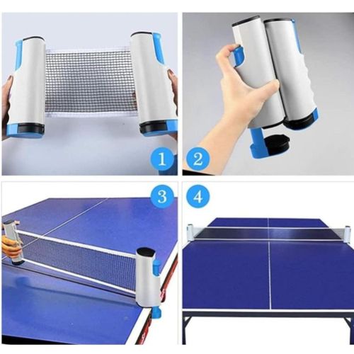 product_image_name-Generic-Portable Retractable Table Tennis Set Sports Portable Ping Pong Net, Retractable and Adjustable Length Table Tennis Net for Any Table, Table Tennis NetClamps to Any Table Optional Racket and Ball Set- Multicolor -3