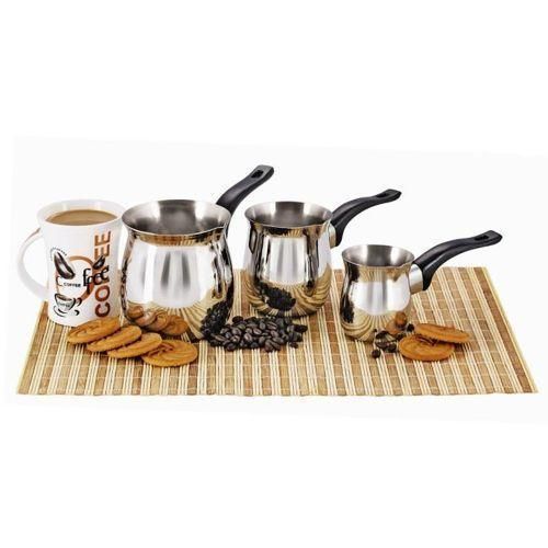 product_image_name-Generic-Chef Inox Tea Milk Coffee Warmer Pots Pans Set 3's (250/450/900ml)- Silver-1