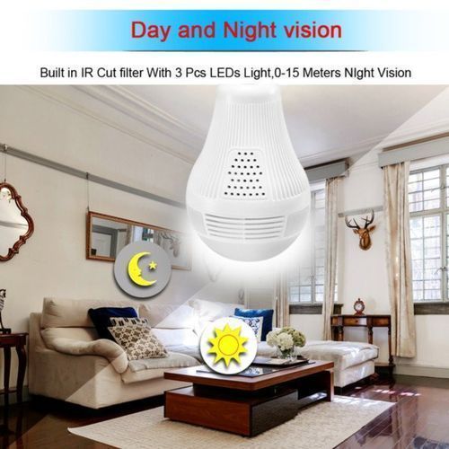product_image_name-Generic-Wireless IP Wifi Panoramic Security CCTV Bulb Spy Camera Watch Your Home Full Time-White-3