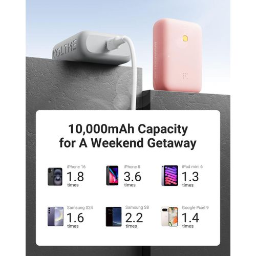 product_image_name-VOLTME-Hypercore Lite 10000mAh Power Bank 22.5W PD & QC 3.0 Fast Charging Ultra-Compact Mini Portable Charger with USB-C In/Out & USB-A battery pack for iPhone 17/16/15, iPad - Grey-4