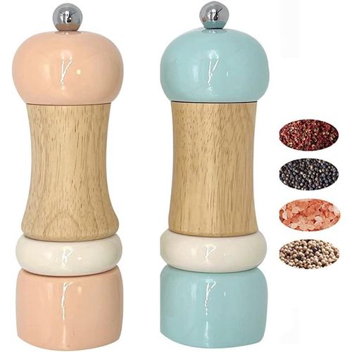 product_image_name-Generic-1 Piece Of Manual Salt and Pepper Grinder Set Salt & Pepper Mill Sets Wooden Salt Pepper Grinder Set Salt & Pepper Shakers Gift Set- Customized Coarseness - Ceramic Core-2