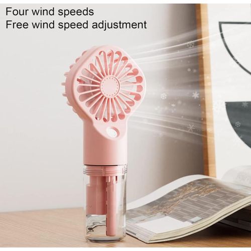 product_image_name-Generic- Portable Rechargeable Air Cooler H-umidifier Handheld Fan -USB Rechargeable Handheld Mini Mist Fan -pink-6