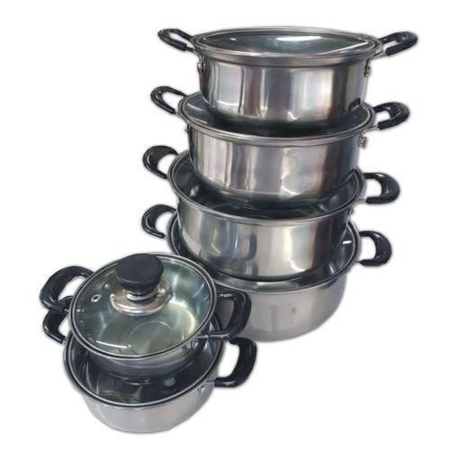 product_image_name-Generic-6pc Stainless Steel Serving Dishes With Glass Cover - Silver-1