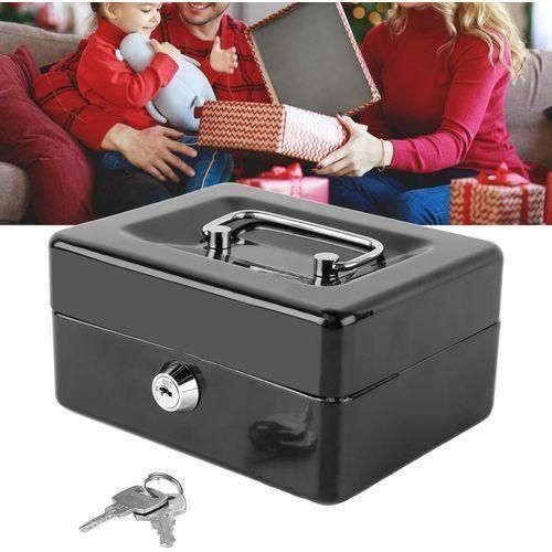 product_image_name-Generic-Compact Key-Lock Metal Security Box with Storage Tray-3