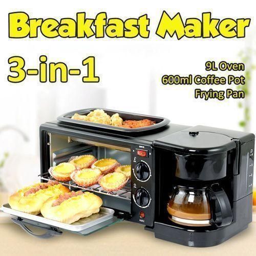 product_image_name-Generic-3 In 1 Breakfast Maker Electric Machine With Oven Coffee Maker And Frying Pot-Black-3