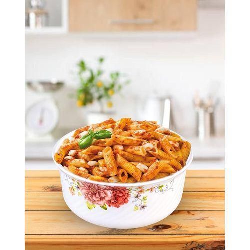 product_image_name-Opal-3 Piece Floral Serving Bowl Mixiing Bowl Set (1500ml, 1000ml, 500ml), Microwave Safe, Heat and Break Resistant with Plastic Lids- Multicolor-4