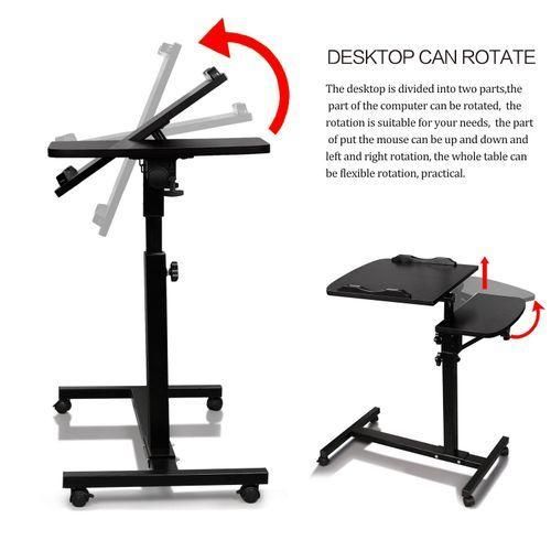 product_image_name-Generic-Adjustable Mobile Standing Computer Laptop Table Stand Desk, Black.-5
