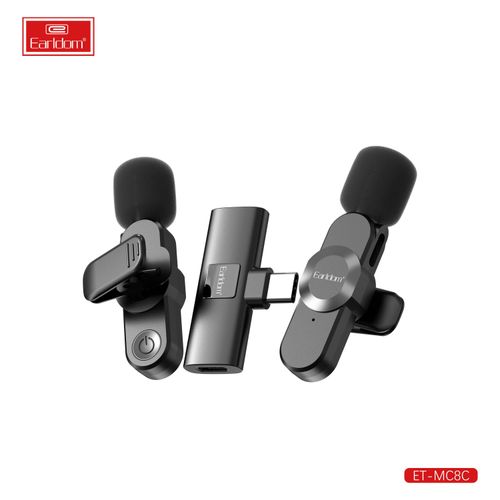 product_image_name-Earldom-eless Lavalier Microphone Microphones One for Two BT Outdoor Recording Mic Noise Reduction Live Wireless Microphone-1