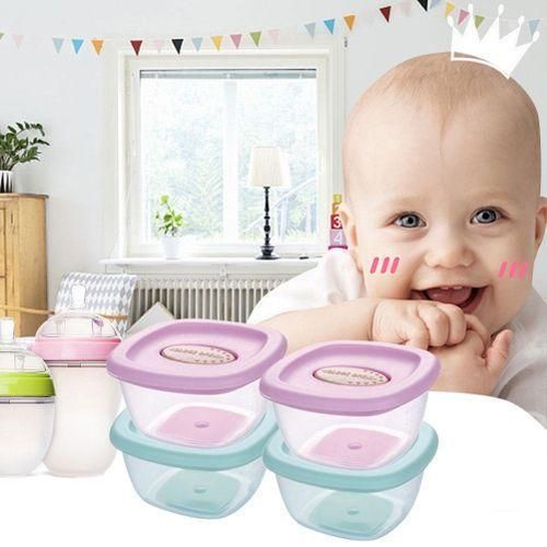 product_image_name-Generic-4Pc Baby Food Storage Container Boxes - Multi-colour.-1