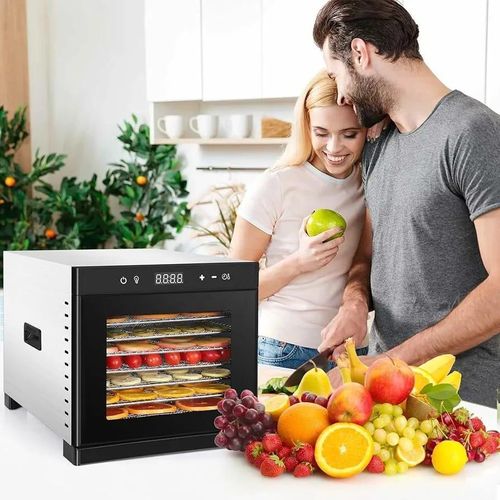 product_image_name-Generic-Commercial Electric Food Dehydrator 6 Tray Stainless Steel Dryer Machine Digital Timer And Temperature Control Dryer For  Meat Beef Herb Fruit Vegetable Nut Dog With Keep Warm Functiion Equipped Safety Over-Heat Protection-4