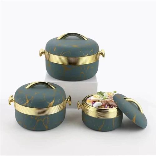 product_image_name-Generic-Luxury 3-Piece 2.6/2.1/1.6qt Thermal Casserole Dish Set with Lids, Insulated Stainless Steel Container for Hot & Cold Food, Serving Bowl for Buffets/Parties-Marble Warmers - Multicolor-8