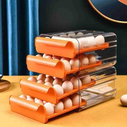 product_image_name-Generic-32 Eggs Tray Storage Box Double-deck Refrigerator Drawer, White-7