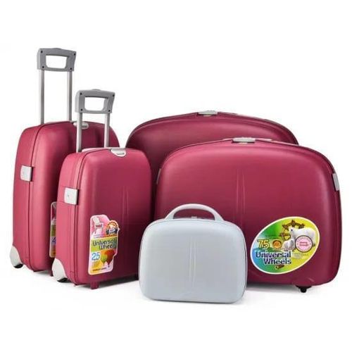 product_image_name-Generic-5 Piece Waterprof Travel Wheeled Trolley Hardside Spinner Luggage Carry on Suitcase Travel Style Luggage Bag Set- Multicolor-1