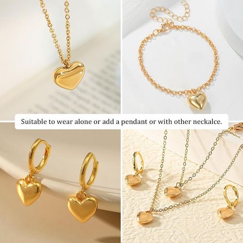 product_image_name-ARHANORY-Ladies Jewelry Set Women Necklace Bracelet Earrings Gift Trendy Pendant Elegant - Gold-6