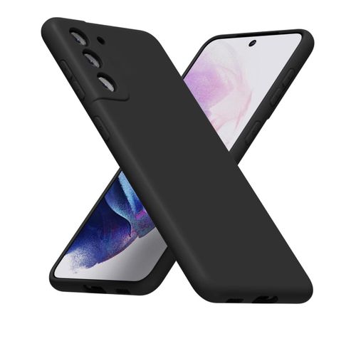 product_image_name-Generic-For Samsung Galaxy S21 Plus Phone Case Silicone, Minimalist Ultra Thin Slim Soft Rubber Gel Solid Color Matte TPU Cute Case for Women Men, Girly Plain Aesthetic Design & Camera Cover, Black-1
