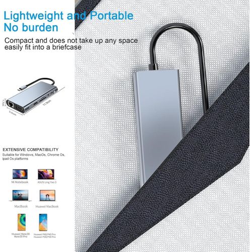 product_image_name-Generic-11 in 1 VGA + LAN Port + 4 x USB 3.0 + SD / TF Card + HDMI + Audio Port + USB-C / Type-C Female to USB-C / Type-C HUB Adapter-6