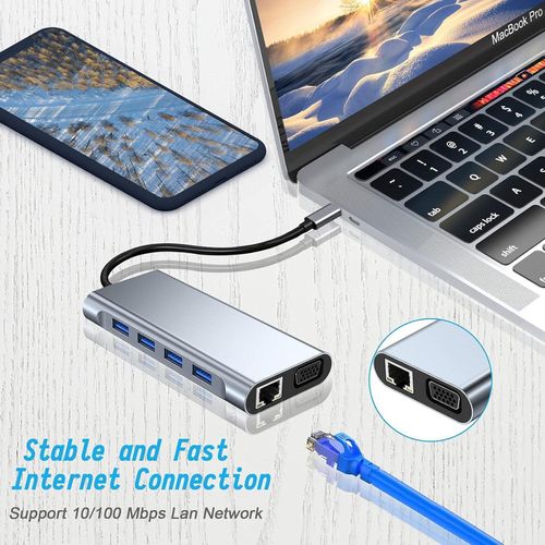 product_image_name-Generic-11 in 1 VGA + LAN Port + 4 x USB 3.0 + SD / TF Card + HDMI + Audio Port + USB-C / Type-C Female to USB-C / Type-C HUB Adapter-7