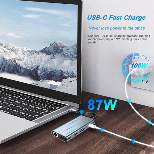 product_image_name-Generic-11 in 1 VGA + LAN Port + 4 x USB 3.0 + SD / TF Card + HDMI + Audio Port + USB-C / Type-C Female to USB-C / Type-C HUB Adapter-8
