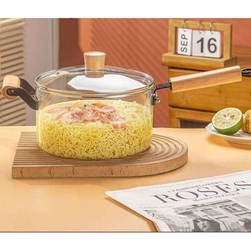 product_image_name-Generic-Elegant Glass Cooking Pot / Saucepan with Wooden Accents-2