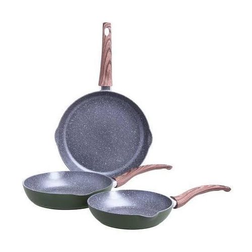 product_image_name-Generic-3PC Masterclass Frying Pan Non-Stick Skillet Premium Kitchen Cookware Set. Color Green-1