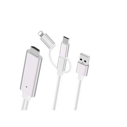 product_image_name-Generic-3 in 1 HDMI Adapter Phone to HDMI Cable Type-C/Micro USB/Phone to TV - Black-2
