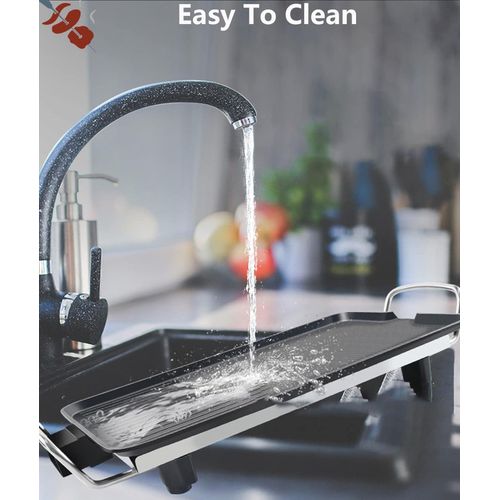 product_image_name-Winningstar-Nonstick Thermometer Electric Grill Pan  BBQ Grill Machine with Two-Zone Baking Mould and Adjustable Temperature Control Electric Table Grill for Indoor Dinner Parties- Black-8