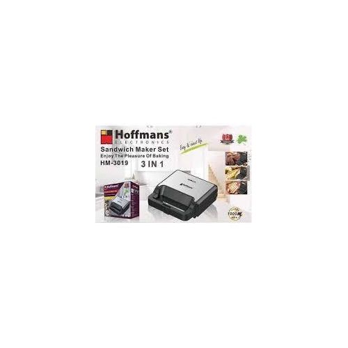 product_image_name-Hoffmans-3 in 1 Waffle Maker Sandwich Machine Barbecue Electric Baking Pan- Multicolor-1