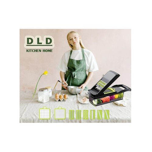 product_image_name-Generic-11 in 1 Multi-function Vegetable and Fruit Chopper Kitchen Diced Artifact Potato Shredded grater grater household potato chip sliced grater -Grey-8