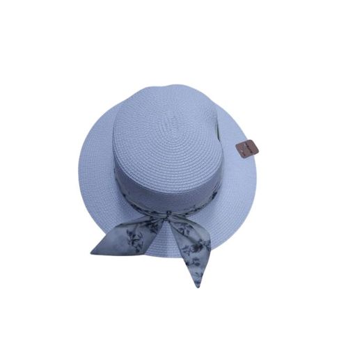 product_image_name-Other-White Straw Hat (Floral patterned ribbon tied in a bow.)-1