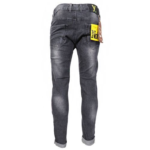 product_image_name-Generic-Men's Slim Fit Stretchy Faded Jeans - Grey. Designs May Vary-3