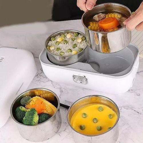 product_image_name-Generic-Portable Electric Lunch Box Heating Food Steamer Container, White-2