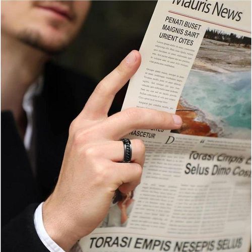 product_image_name-ring- Stainless Steel Spinner With A Spinning Chain In The Middle, Free Size-3