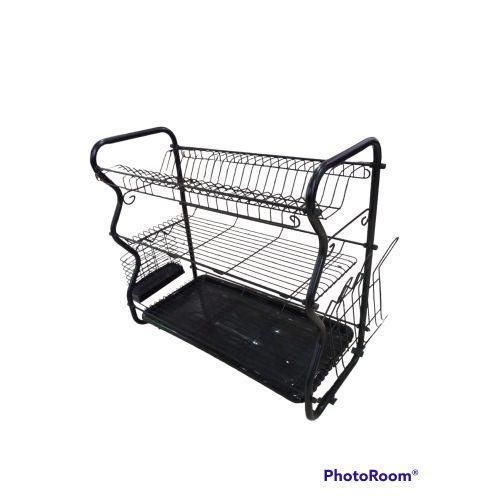 product_image_name-Generic-3Step Utensils Rack Or Drainer, Storage-Black-1