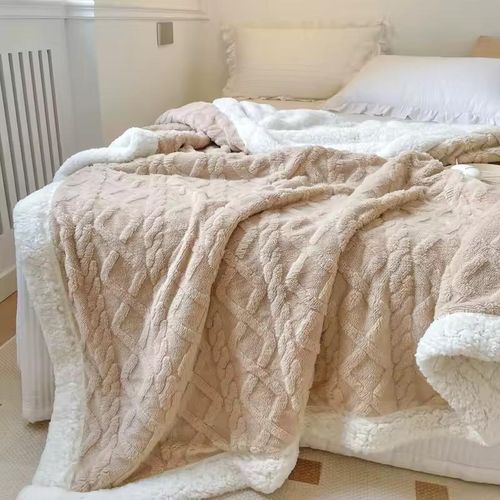 product_image_name-Generic-Soft-Cozy Velvet Blanket/Duvet (5*6) - Beige -3