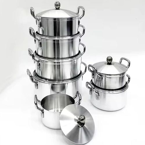 product_image_name-Generic-7 Piece Heavy Stainless Steel Saucepans/Cookware - Silver-3