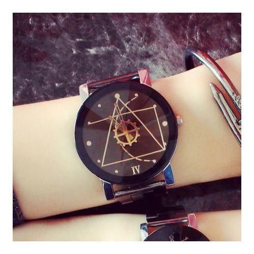 product_image_name-Fashion-Men's watch gear pattern stainless steel strap - Black-7