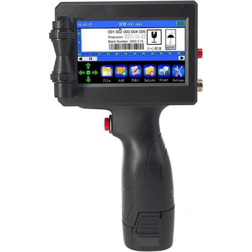 product_image_name-Generic-12.7mm Intelligent Handheld Printer Code Qr Code Logo Touch Screen Free Encryption Fast Drying Inkjet Printer for Barcode Production Date Logo Serial Number Variable QR Code Coding Machine Printing Production Date Batch Number- Black-1