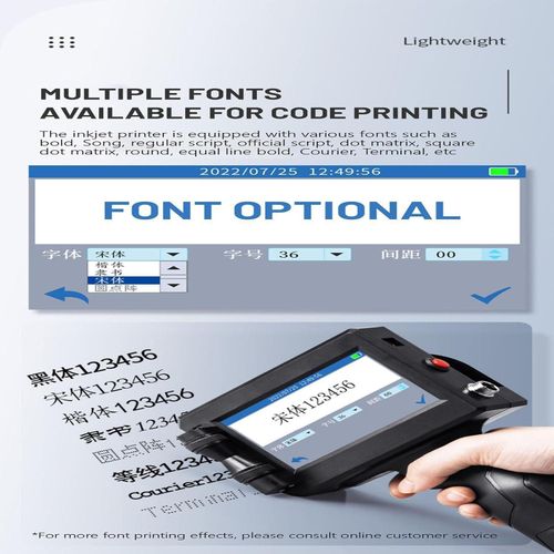 product_image_name-Generic-12.7mm Intelligent Handheld Printer Code Qr Code Logo Touch Screen Free Encryption Fast Drying Inkjet Printer for Barcode Production Date Logo Serial Number Variable QR Code Coding Machine Printing Production Date Batch Number- Black-8