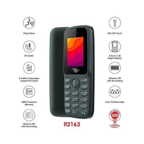 product_image_name-Itel-2163 2 SIM 1.8inch 32MB ROM, 32MB RAM 1000mAh – Black  Small Button Phone-1