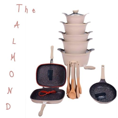 product_image_name-Rockland-22 Pieces Of Granite Aluminium Non Stick Casserole Pot Bowl Deep Fry Pan Cookware Tool Saucepans -5