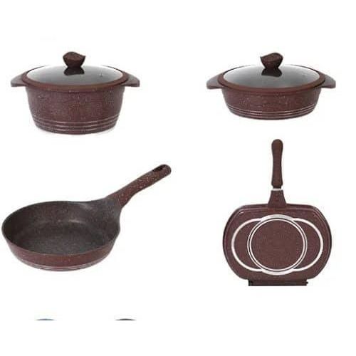 product_image_name-Rockland-22 Pieces Of Granite Aluminium Non Stick Casserole Pot Bowl Deep Fry Pan Cookware Tool Saucepans -8