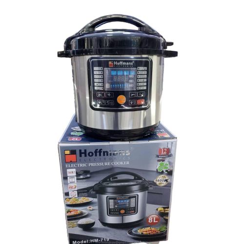 product_image_name-Hoffmans-8L/8 Litres Electric Multifunction Pressure Cooker - Silver-1