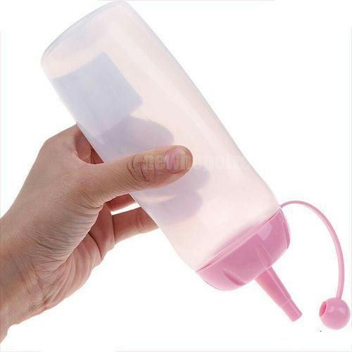 product_image_name-Generic-2 Pcs Plastic Squeeze Dispenser Vinegar Oil Tomato Sauce  Bottles -White.-3
