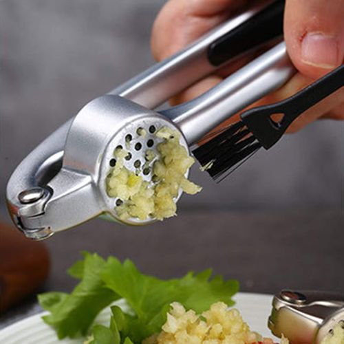 product_image_name-Generic-Stainless Steel Garlic Press Home Pound Garlic Kitchen Tool 17 cm length, chrome-plated die-cast zinc, dishwasher safe- silver-5